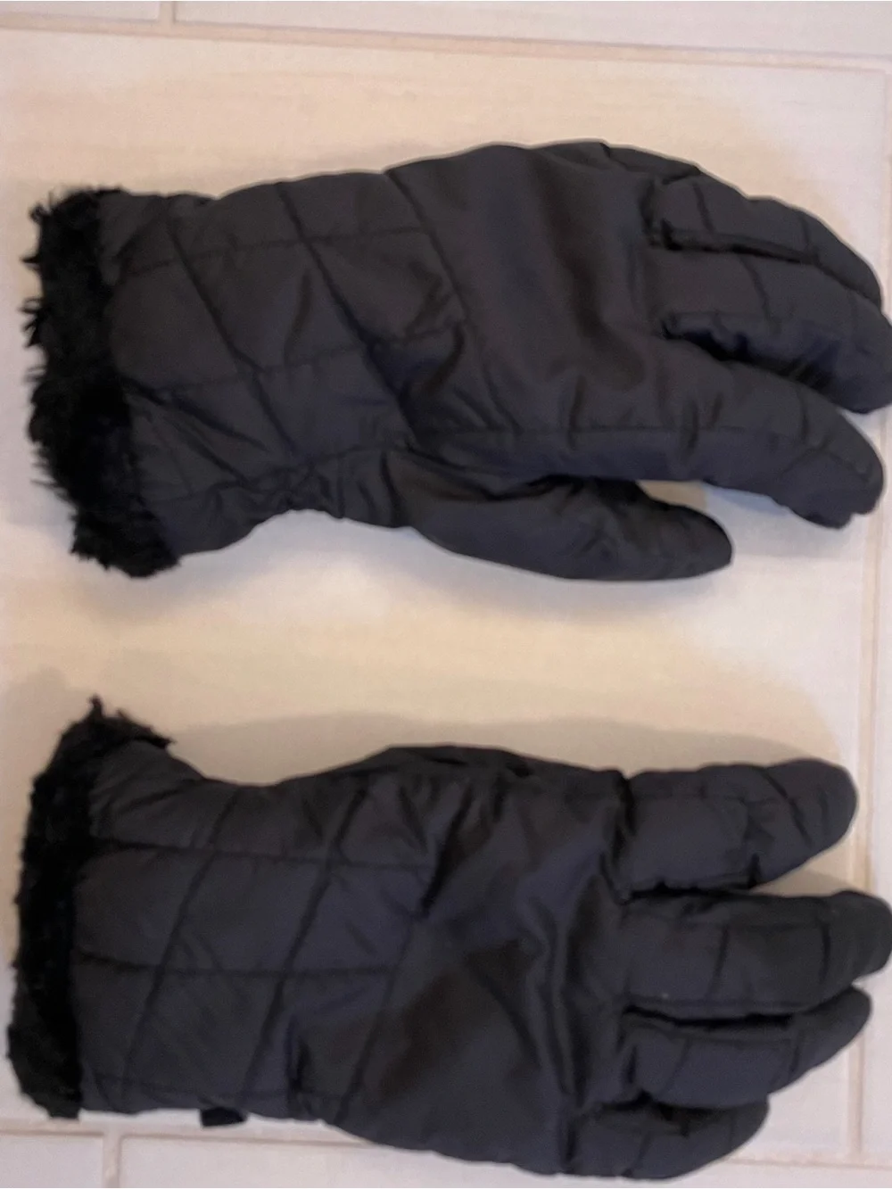 The North Face Black Faux-Fur Cuff Gloves